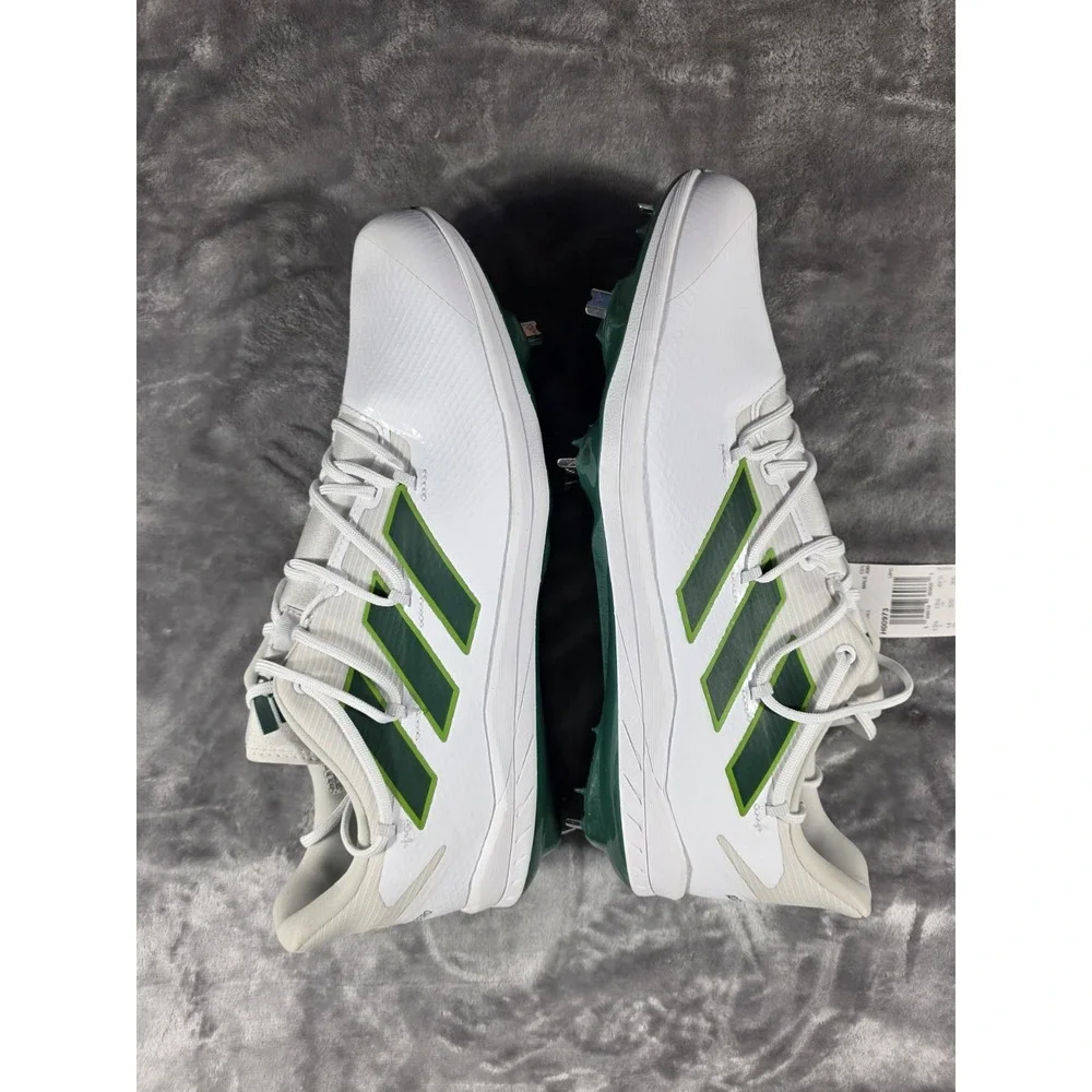 Adidas Men's Adizero Afterburner 8 Metal Baseball Cleats‎ White/Green Size 14
